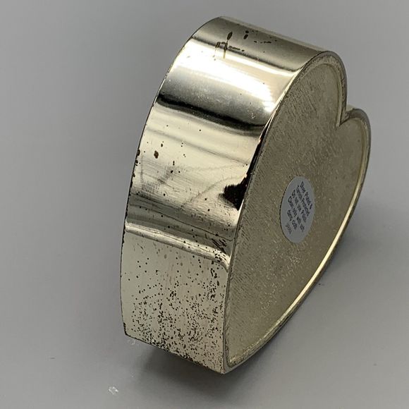 Vtg Silver Plated Heart Trinket Box Red Fabric Interior Jewely Box Vanity Japan - Picture 10 of 10